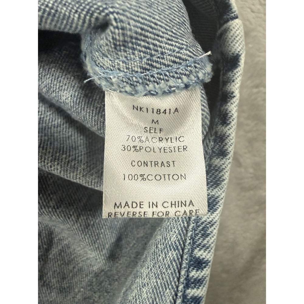 Altar'd State Layered Sweater Denim Shirt Women's Medium Cable Knit 2 Fer Top - Picture 8 of 10